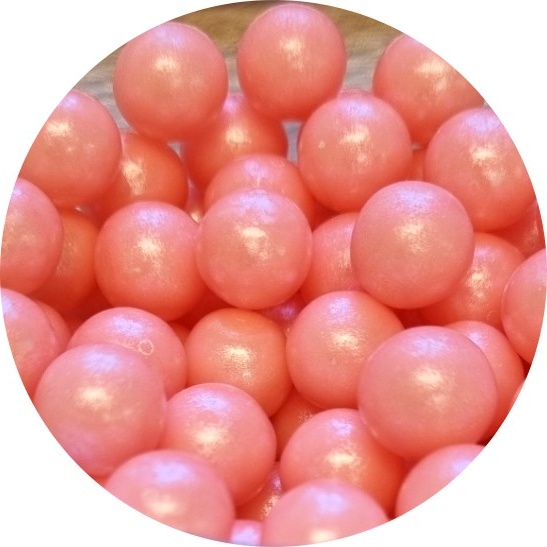 Perly cukrové 9mm ružové perleťové, 50g, 25680B1